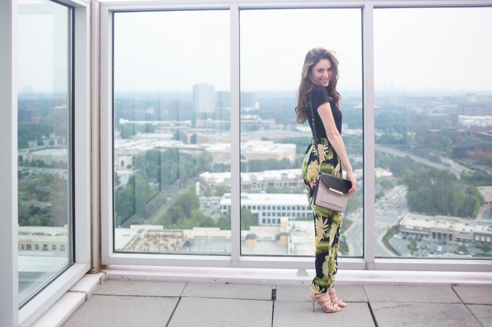 printed pants, style, atlanta style blogger, prima donna, stella & dot, spring style, summer style, tropical, print