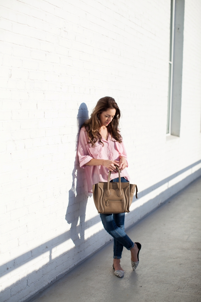 fall style, breezy, pink blouse, chicwish, old navy, celine, asos pointed flats, casual, sunny, casual fall style